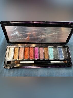 Shimmer Eyeshadow Palette - Pink, Gold, Bronze, Teal Shades